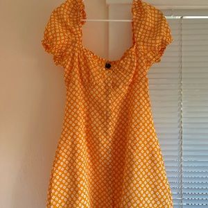 H&M orange floral mini dress